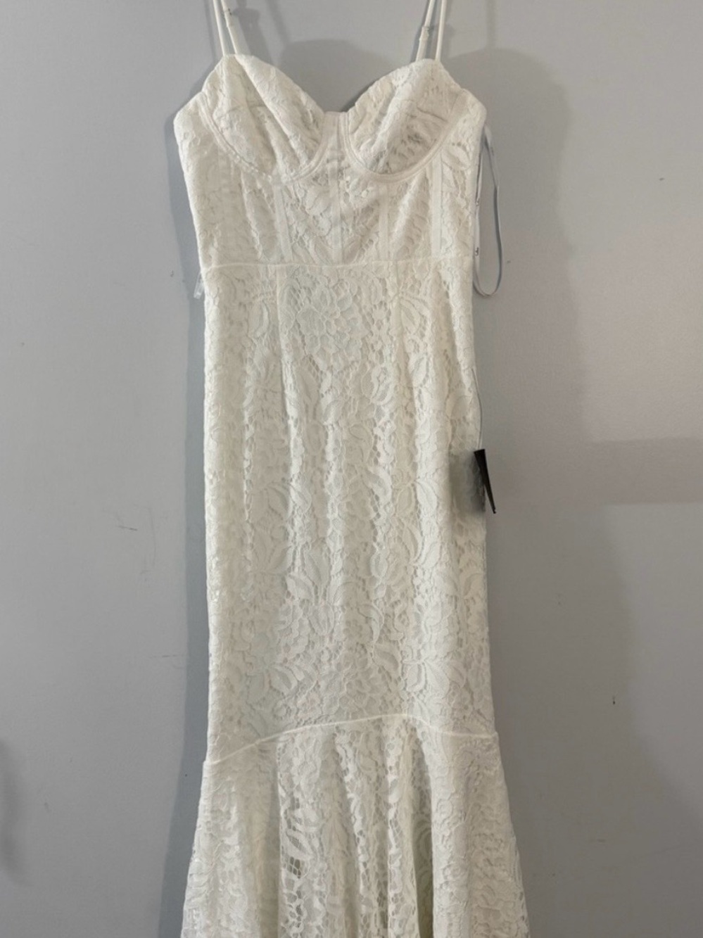 Lulu’s Found Your Love White Trumpet Lace Midi Dress NEW Medium - Picture 12 of 13